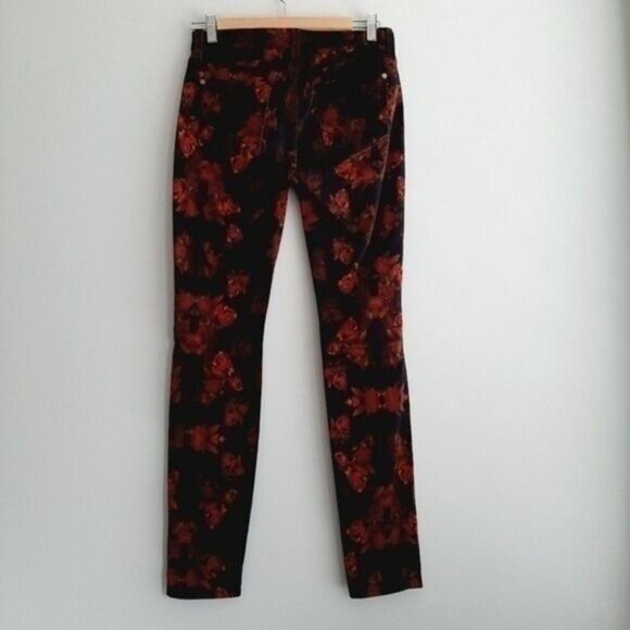 7 FOR ALL MANKIND Skinny Jeans Rogue Roses Print Sz 25 - Picture 7 of 14